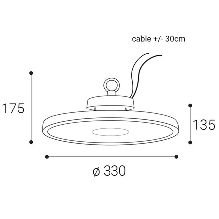 LED2 3450753DA Závěsné svítidlo HBAY PRO 0-10V 100-200W 3000K/4000K/5000K černá