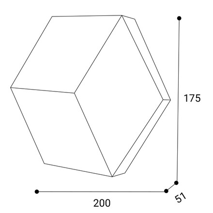 LED2 4580273DTW Nástěnné svítidlo HEXO, B DALI TW/PUSH TW 5W 2700K-4000K černá