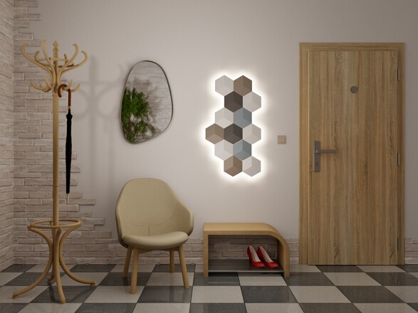 LED2 4580273DTW Nástěnné svítidlo HEXO, B DALI TW/PUSH TW 5W 2700K-4000K černá