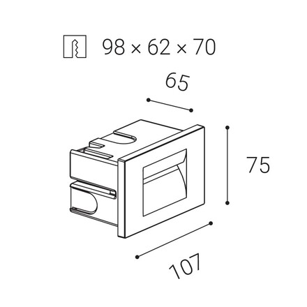 LED2 STEP IN S, A ZÁPUSTNÉ ANTRACITOVÉ IP54 5141434