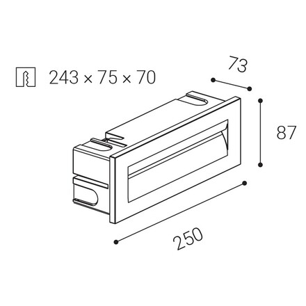 LED2 STEP IN L, A ZÁPUSTNÉ ANTRACITOVÉ IP54 5141534