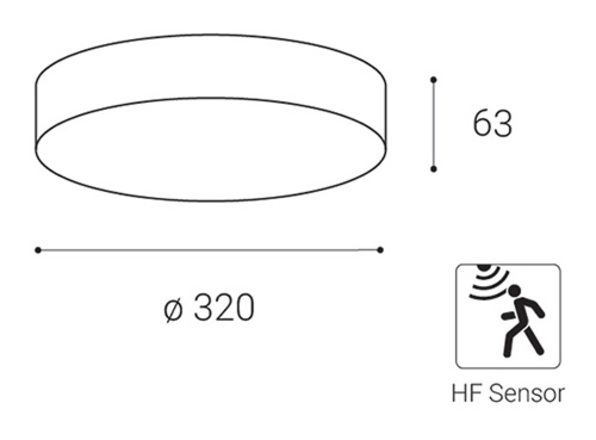 LED2 5200154 Stropní venkovní svítidlo DRUM, A HF 3CCT 21W 3000K/4000K/6500K antracit