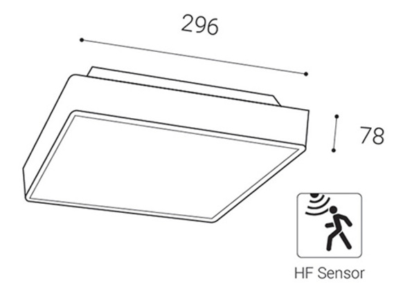 LED2 5200254 Stropní venkovní svítidlo SOLO, A HF 16W 3CCT 3000K/4000K/6500K antracit