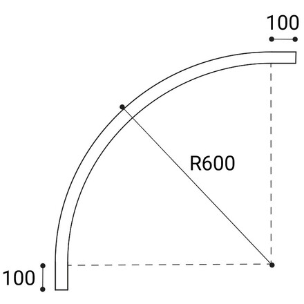 LED2 6499203 MAG ROUND CORNER-H R600 rohová spojka, B DALI černá