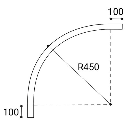 LED2 6499303 MAG ROUND CORNER-H R450 rohová spojka, B DALI černá