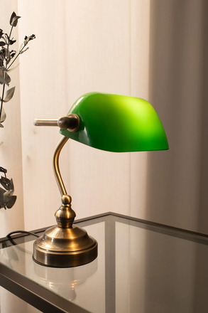 Markslöjd stolní lampa Bankers zelená 25 cm