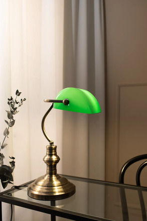 Markslöjd stolní lampa Bankers zelená 42 cm