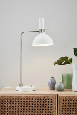 Markslöjd stolní lampa Larry bílá/chrom