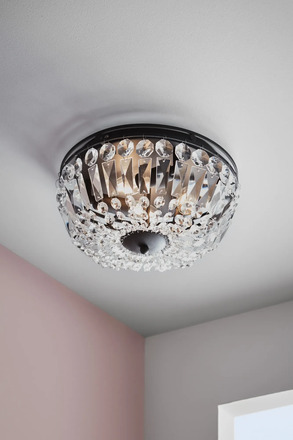 Markslöjd Vasa kříšťálové stropní svítidlo černé