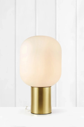 Markslöjd stolní lampa Brooklyn, mosaz/bílá, 44 cm