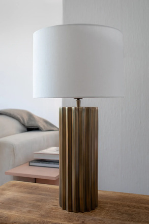 Markslöjd stolní lampa Hashira, starožitná mosaz