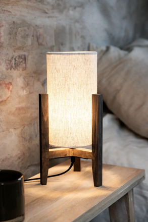 Markslöjd stolní lampa Eruca bílá/hnědá 34 cm