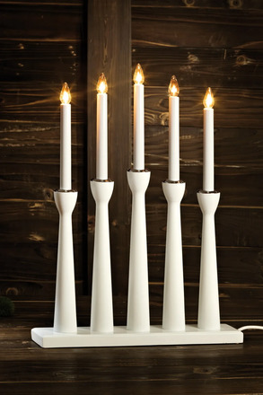 Markslöjd Maseskär dřevěný bílý svícen 5 žárovek