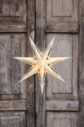 Markslöjd Strauss bílá závěsná hvězda se zlatou 75 cm
