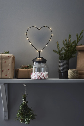 Markslöjd Sweetie černé srdce se skleněnou nádobou