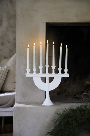 Markslöjd Torpa adventní bílý svícen na baterie