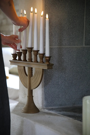 Markslöjd Torpa hnědý adventní svícen na baterie