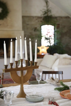 Markslöjd Torpa hnědý adventní svícen na baterie