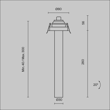 MAYTONI Vestavné svítidlo Focus T 7W IP 20 C140RS-L300-7W3K-B