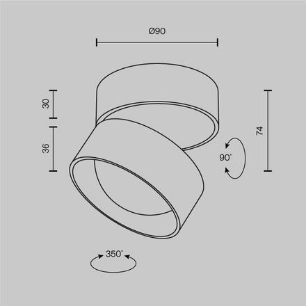 MAYTONI Stropní svítidlo Lens 3000K 12W 70d C220CL-12W3K-B