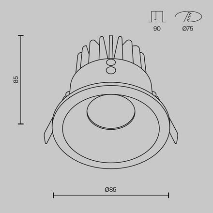 MAYTONI Vestavné svítidlo Zoom DL034-L12W4K-D-B