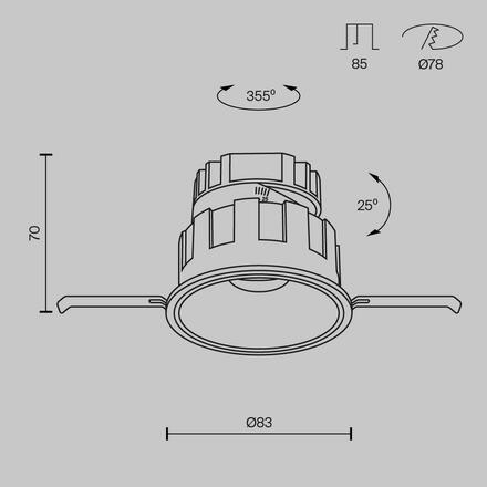 MAYTONI Vestavné svítidlo Wise 10W IP 20 DL057-10W3K-B