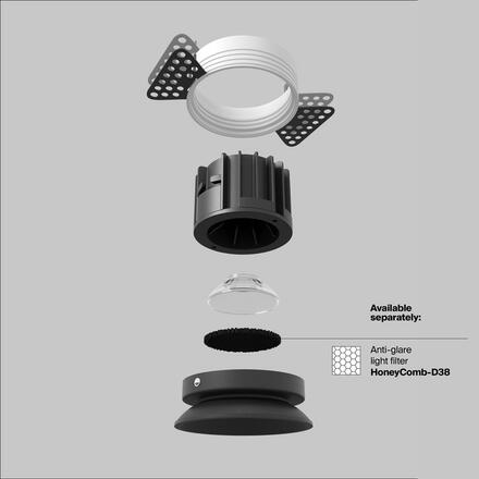 MAYTONI Vestavné svítidlo Round 12W IP 20 DL058-12W3K-TRS-B