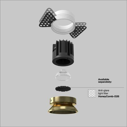 MAYTONI Vestavné svítidlo Round 3000K 12W 60d DL058-12W3K-TRS-BS
