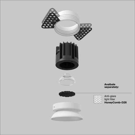 MAYTONI Vestavné svítidlo Round 7W IP 20 DL058-7W3K-TRS-W