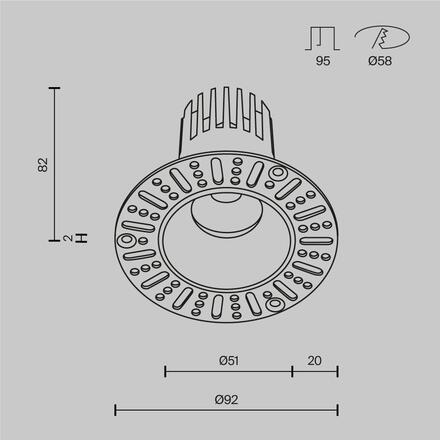 MAYTONI Vestavné svítidlo Dip 2700K 10W 50d DL119-10W-2.7K-TRS-W