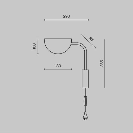 MAYTONI Nástěnné svítidlo Mollis MOD126WL-01B