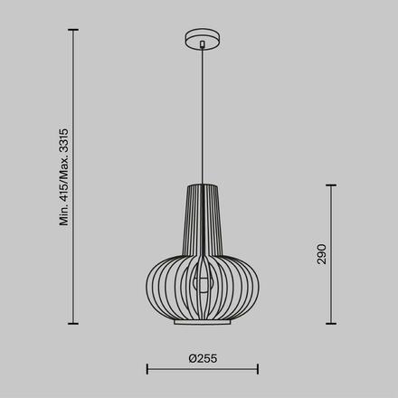 MAYTONI Závěsné svítidlo Roots E27x1 40W MOD193PL-01W