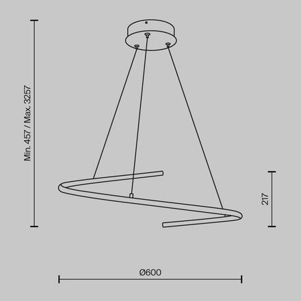MAYTONI Závěsné svítidlo Curve 31W MOD242PL-L33BK