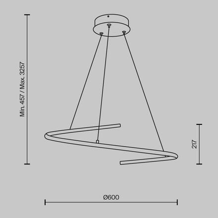 MAYTONI Závěsné svítidlo Curve 31W MOD242PL-L33BSK