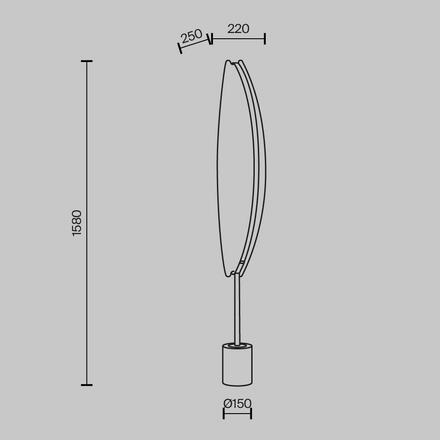 MAYTONI Stojací lampa Breeze 3000K 33W MOD281FL-L33BS3K