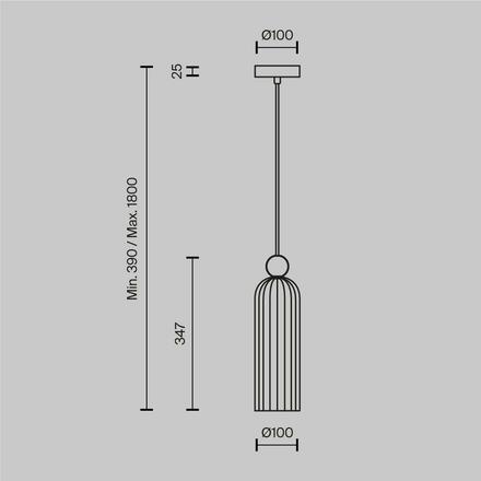 MAYTONI Závěsné svítidlo Antic MOD302PL-01GR