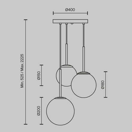 MAYTONI Závěsné svítidlo Basic form MOD321PL-03B