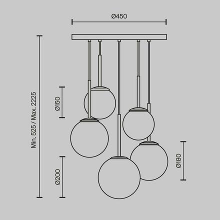 MAYTONI Závěsné svítidlo Basic form MOD321PL-05B