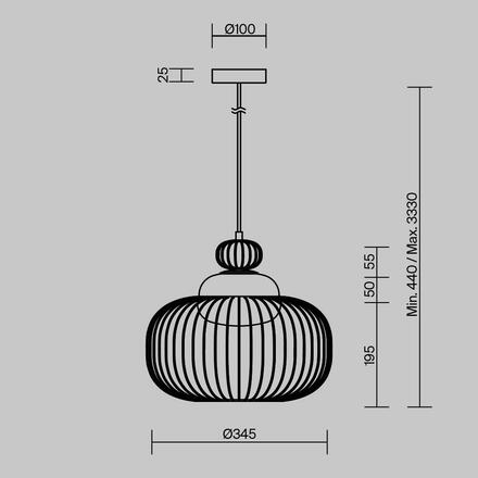 MAYTONI Závěsné svítidlo Levitation G9x1 40W MOD376PL-01G