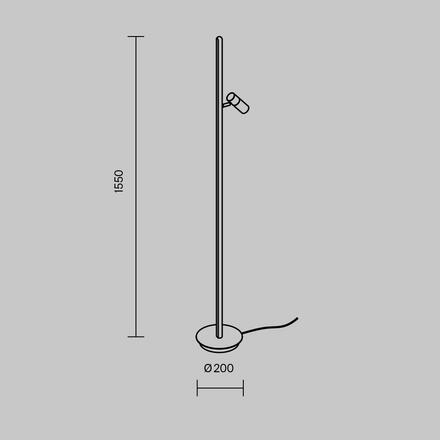 MAYTONI Stojací lampa Thin 3000K 14W MOD395FL-L28BS3K