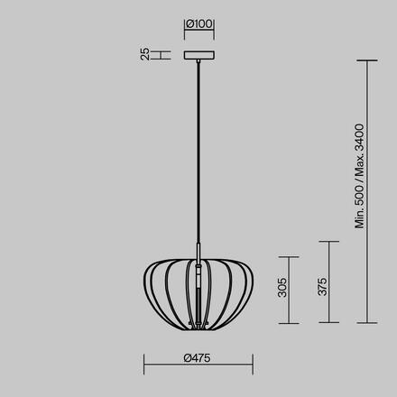 MAYTONI Závěsné svítidlo Cambio E27x1 60W MOD398PL-01BR