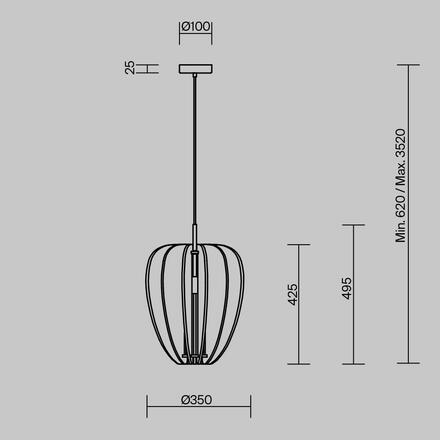 MAYTONI Závěsné svítidlo Cambio E27x1 60W MOD398PL-01GR