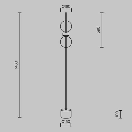 MAYTONI Stojací lampa Double Moon 3000K 15W MOD478FL-L15B3K