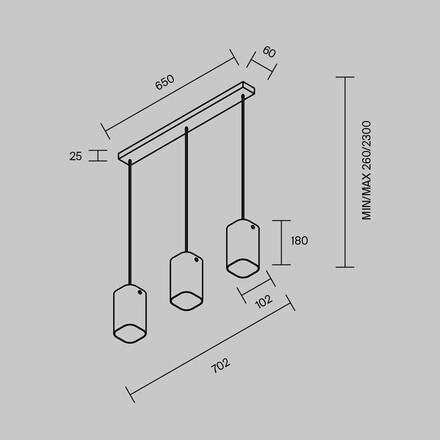 MAYTONI Závěsné svítidlo Maris E14x3 6W MOD499PL-03B