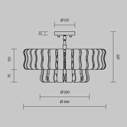 MAYTONI Stropní svítidlo Boulder E14x5 40W MOD538CL-05MG
