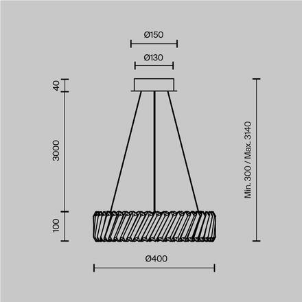 MAYTONI Závěsné svítidlo Cilia 3000K 20W MOD540PL-L20BGK