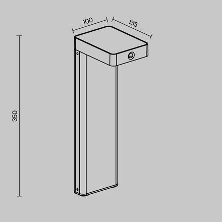 MAYTONI Solární sloupkové svítidlo Nordis 3000K 2W IP 65 O140FL-L2BK1