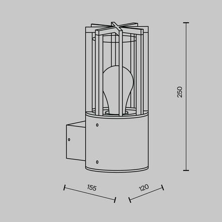 MAYTONI Nástěnné svítidlo Barrel E27x1 15W IP 54 O453WL-01GF