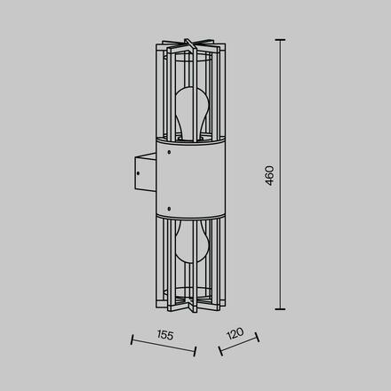 MAYTONI Nástěnné svítidlo Barrel E27x2 15W IP 54 O453WL-02GF