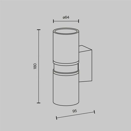 MAYTONI Nástěnné svítidlo Bowery GU10x2 50W IP 54 O582WL-02B